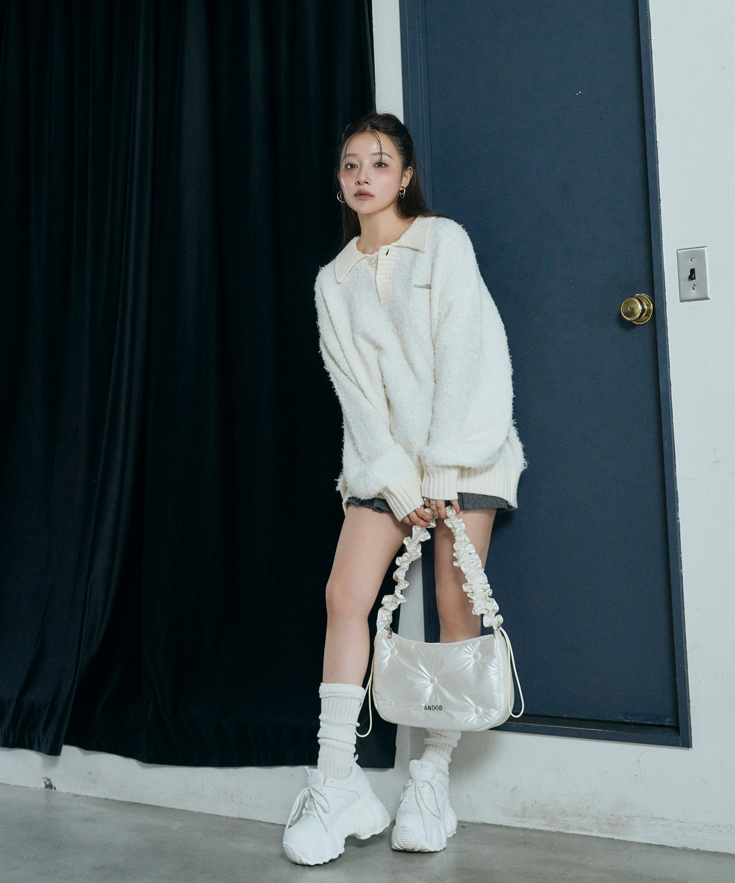 UNISEX ルーズポロニット