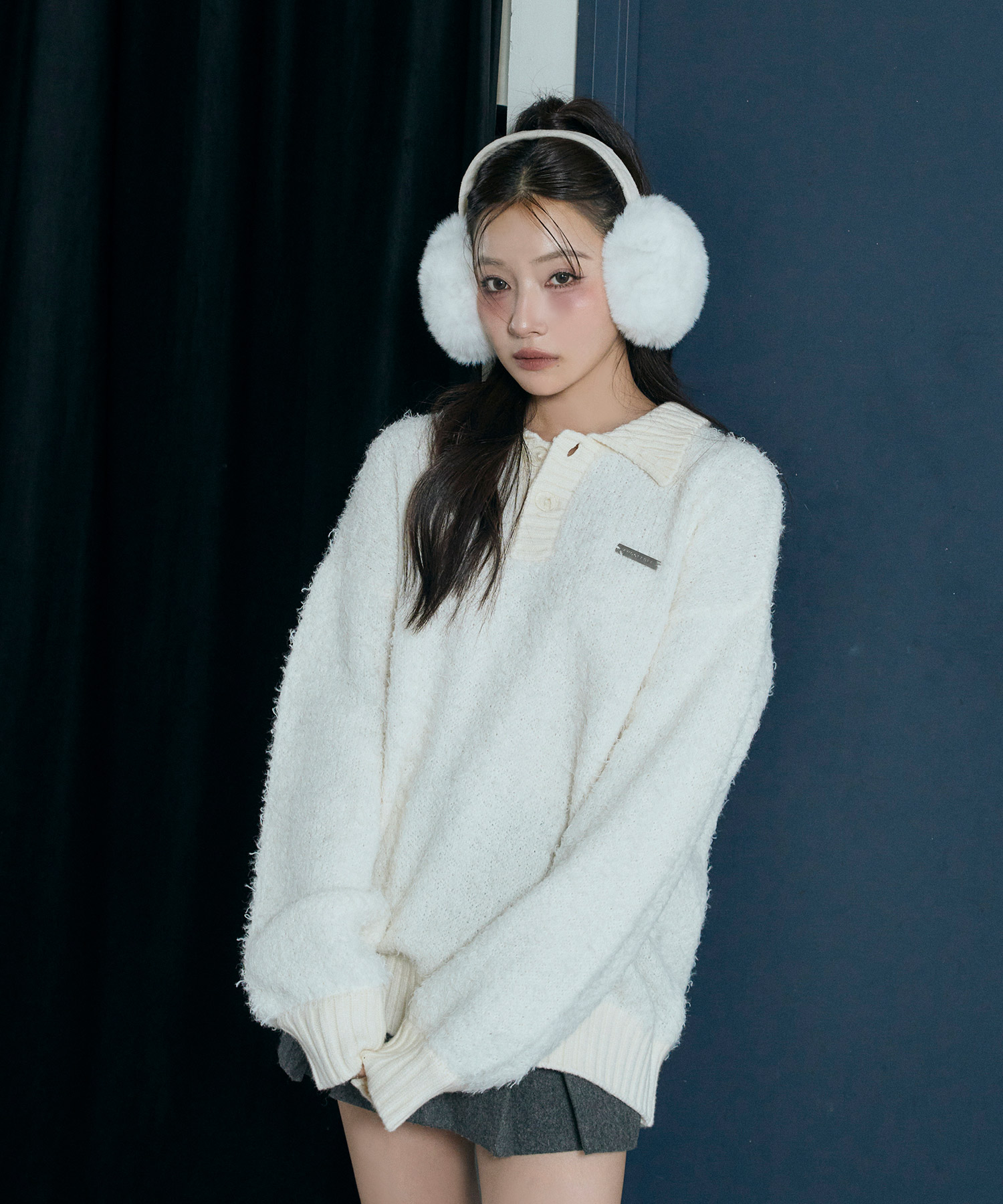 UNISEX ルーズポロニット