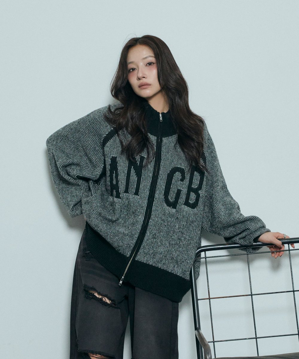 UNISEX プレーティングジップニット