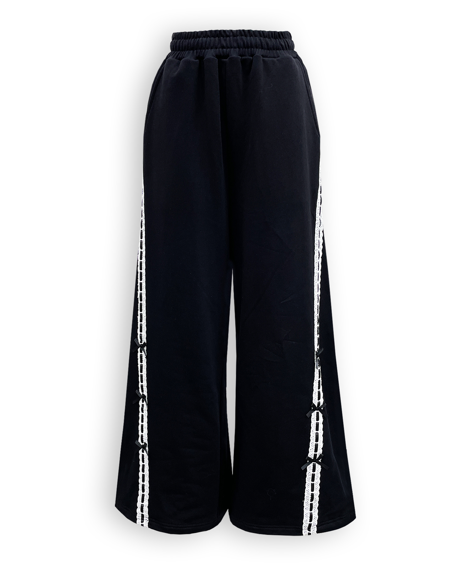 コットンはしごレーススウェットパンツ