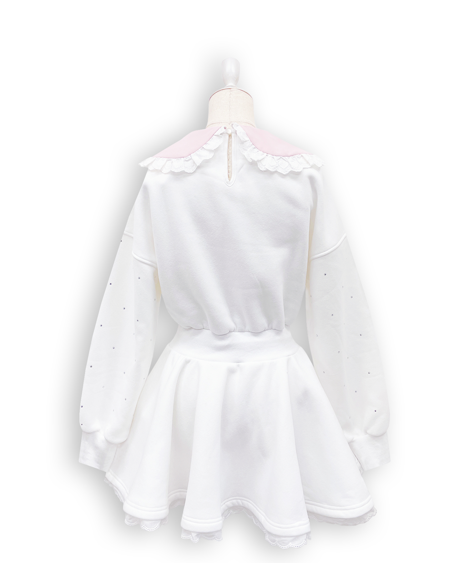 袖ビジュー裏起毛スウェットワンピース