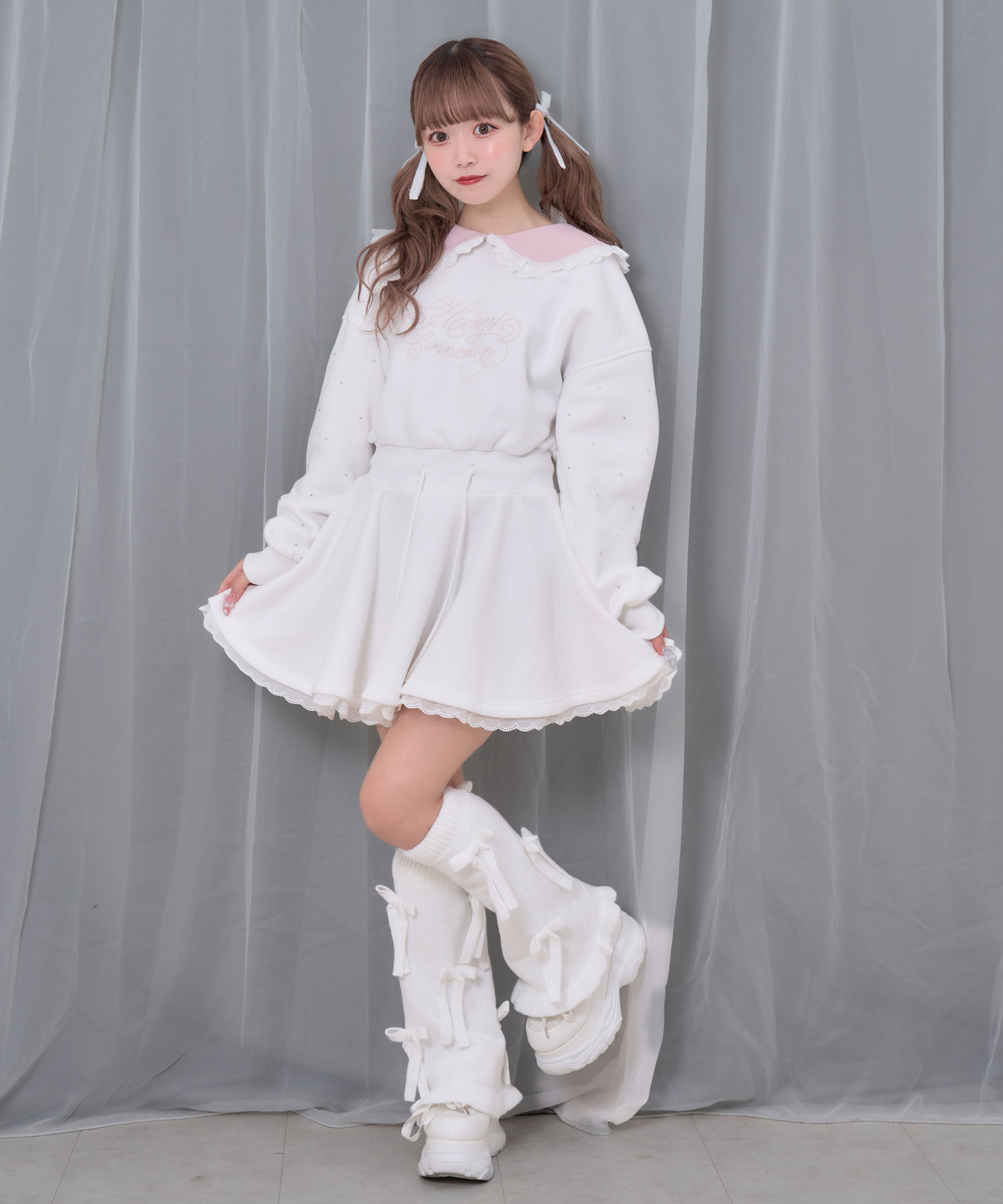 double standard clothing スウェット ワンピース フリル Alley by w closet（アリーバイダブルクローゼット）の「【Alley