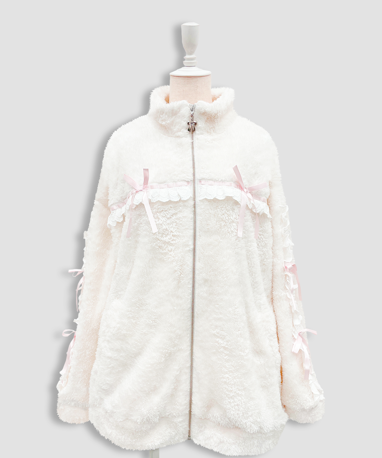 コットンレースフェイクボアアウター