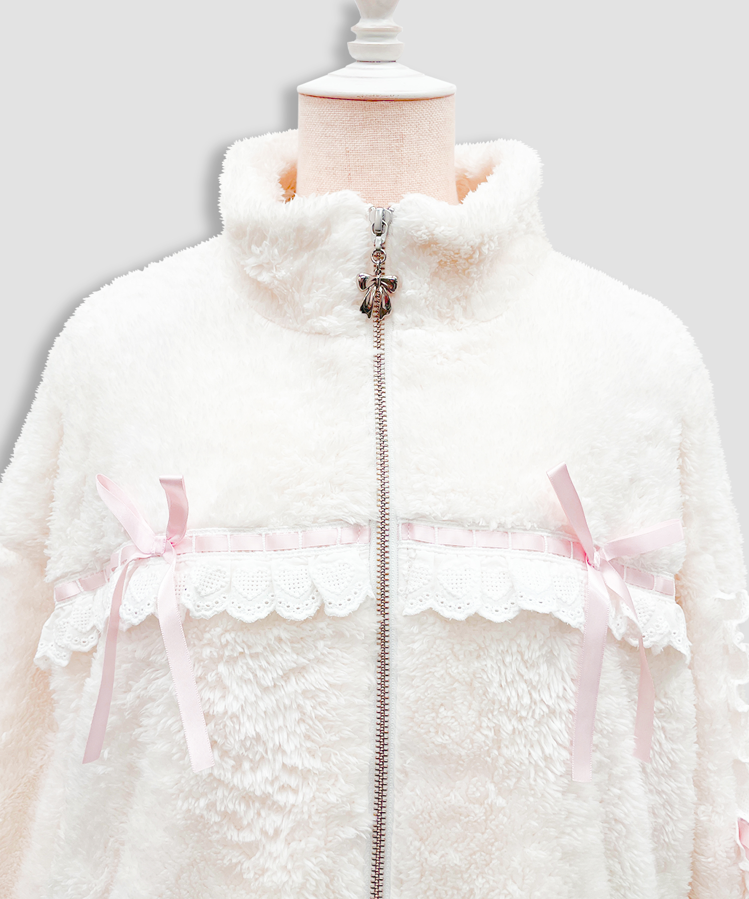 コットンレースフェイクボアアウター