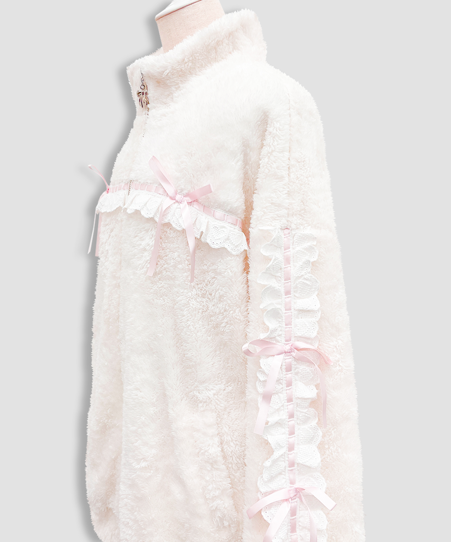 コットンレースフェイクボアアウター