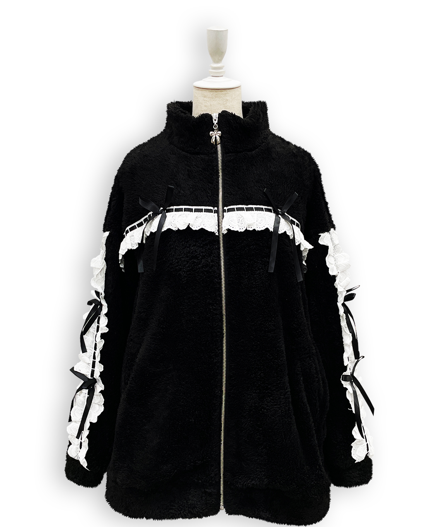 コットンレースフェイクボアアウター