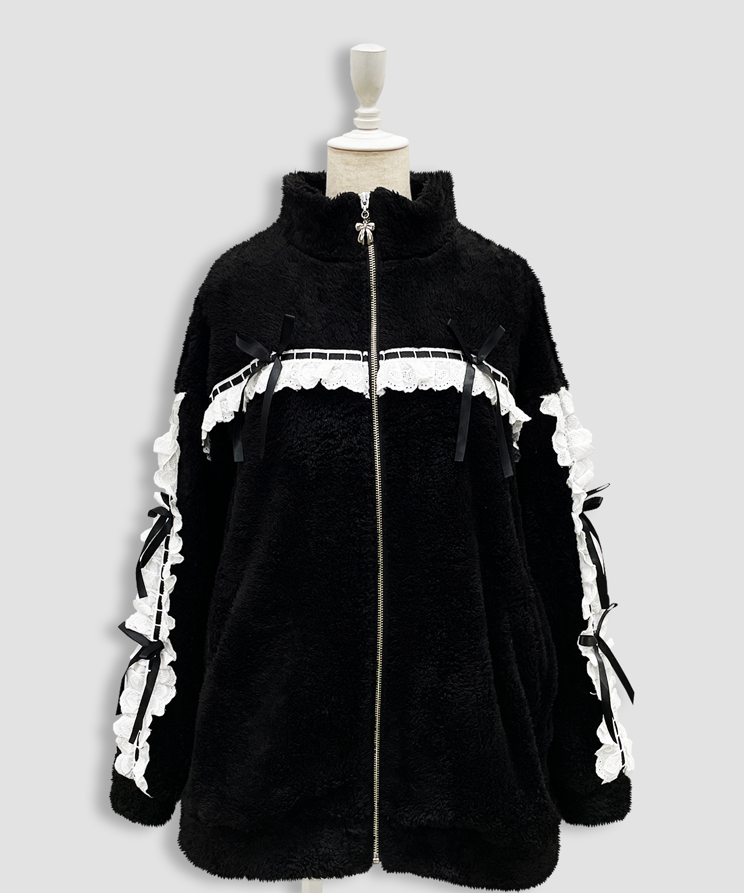 コットンレースフェイクボアアウター