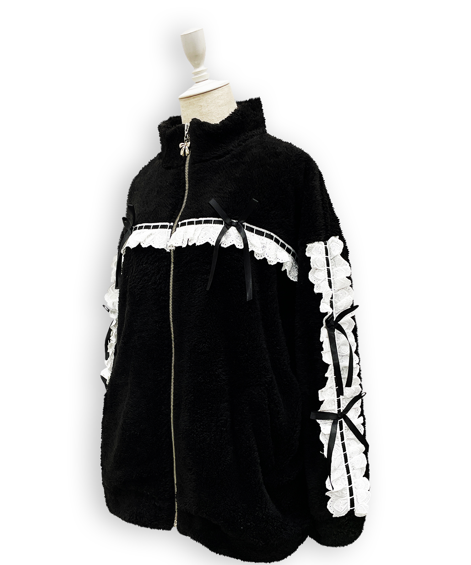 コットンレースフェイクボアアウター