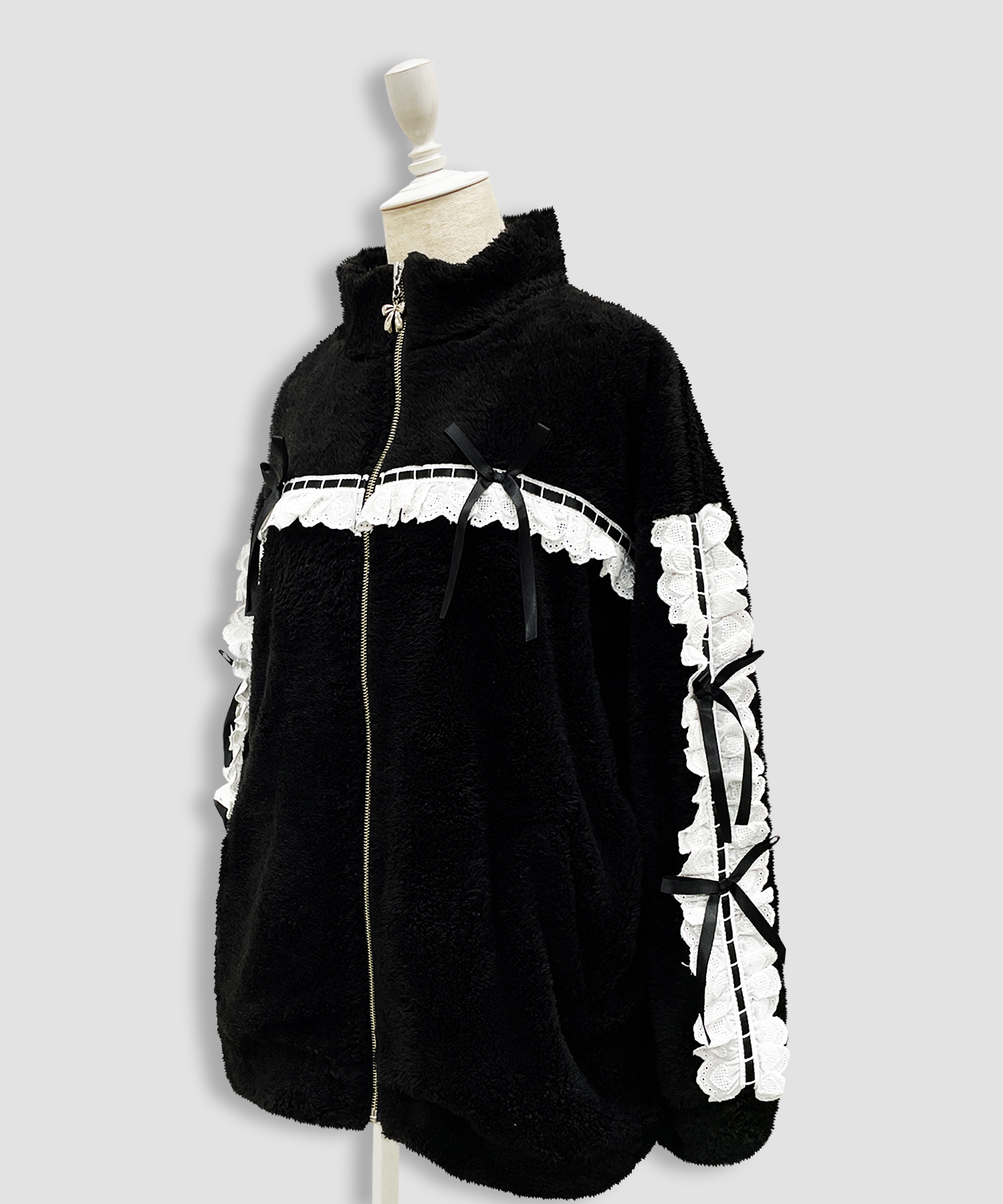 コットンレースフェイクボアアウター