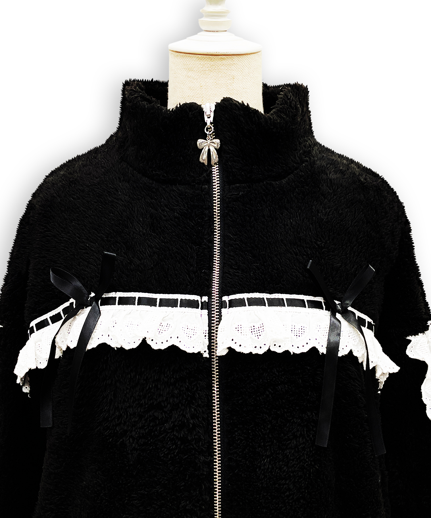 コットンレースフェイクボアアウター