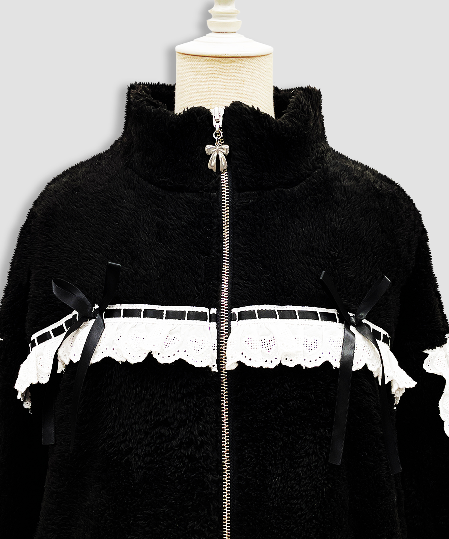 コットンレースフェイクボアアウター