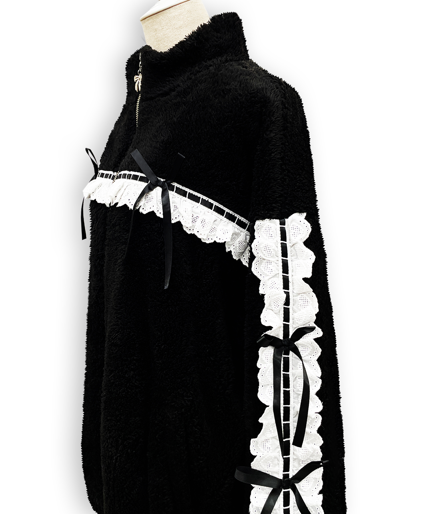 コットンレースフェイクボアアウター