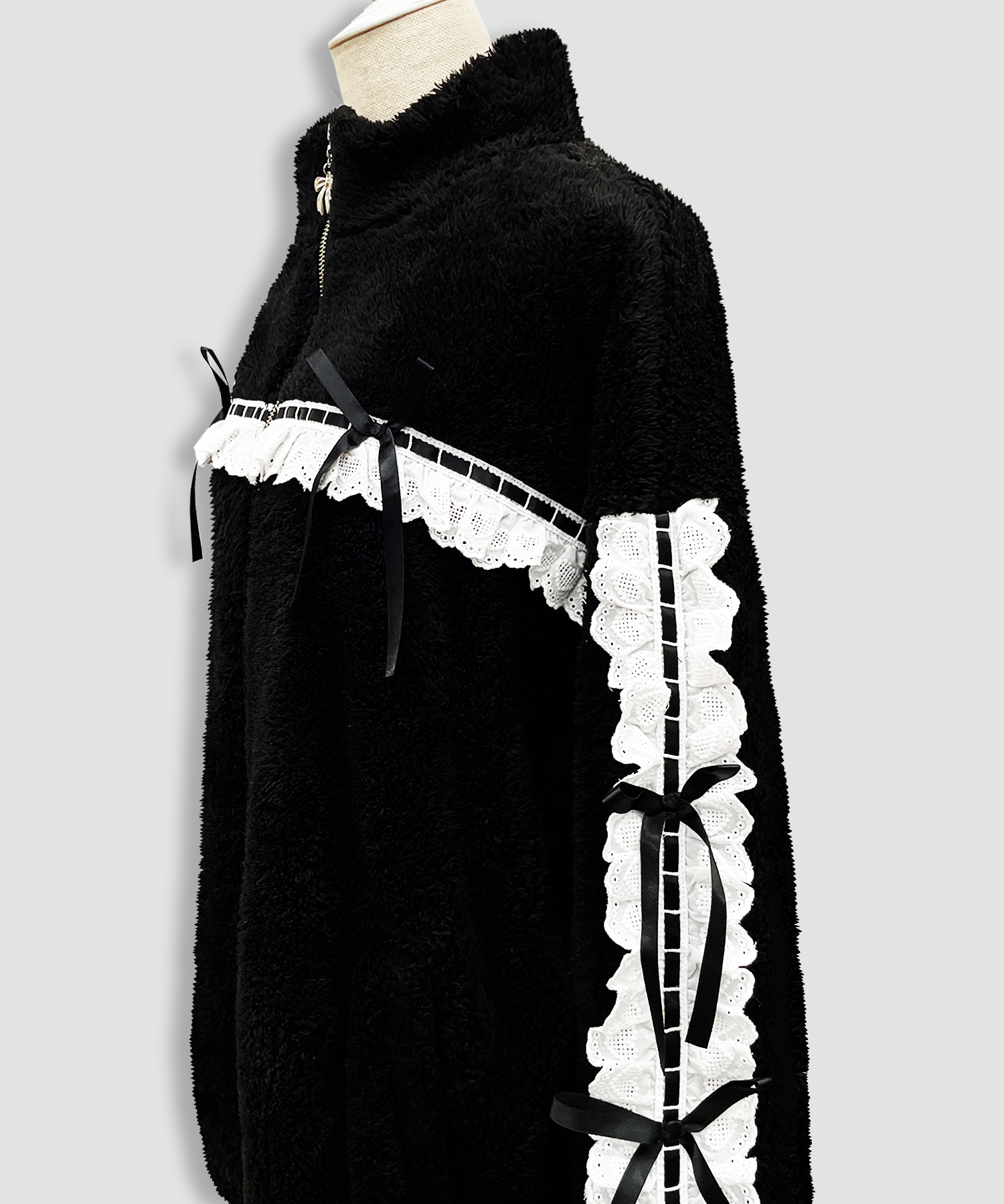 コットンレースフェイクボアアウター