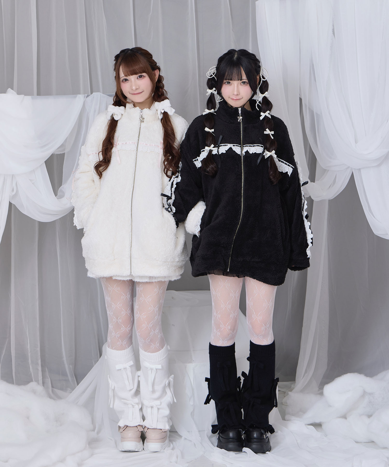 コットンレースフェイクボアアウター