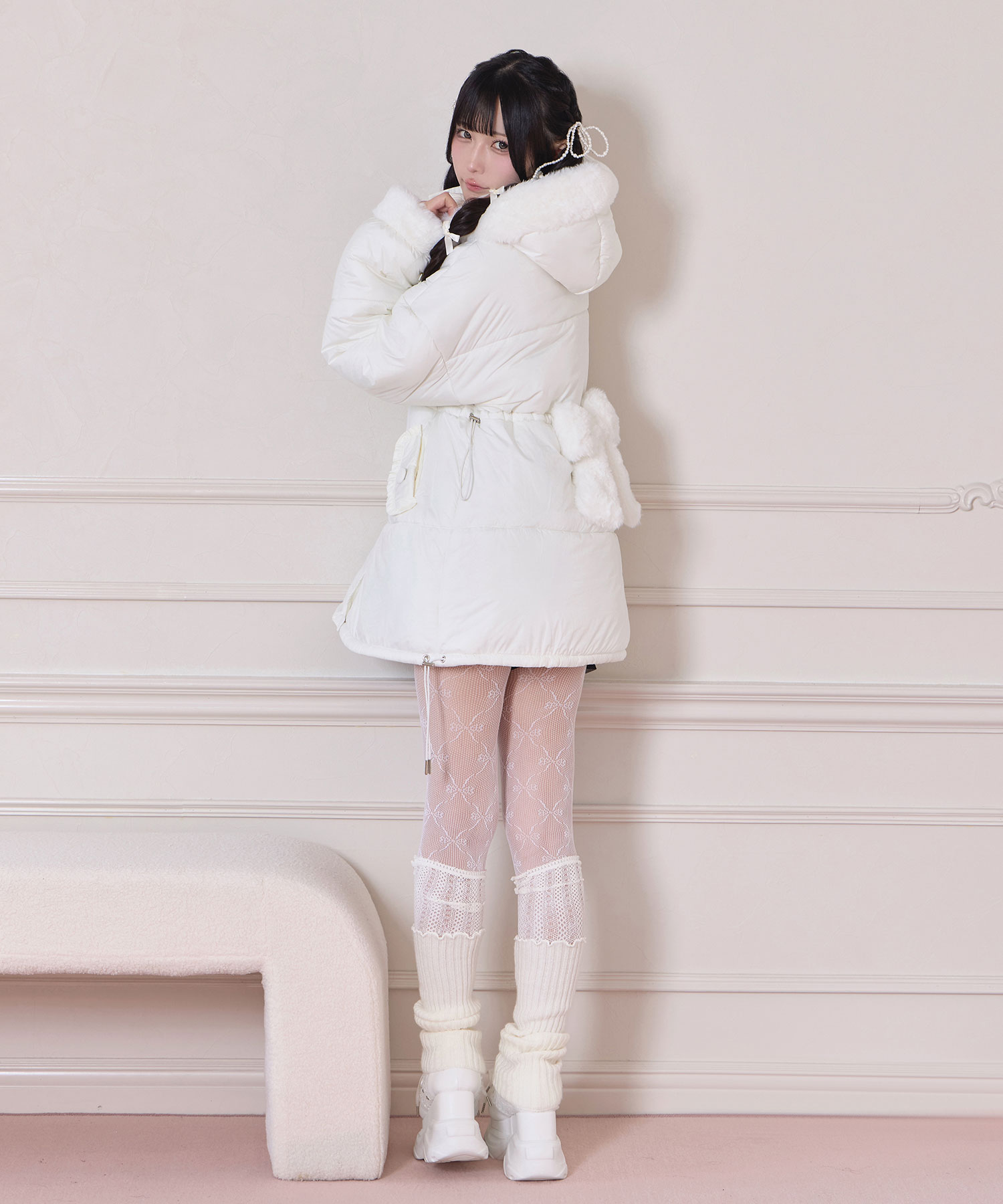 ポイントエコファー中綿フードジャケット