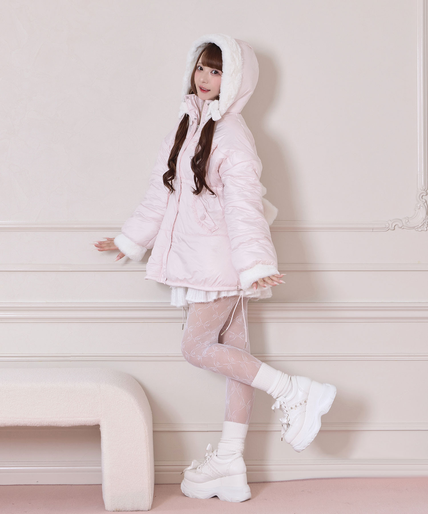 ポイントエコファー中綿フードジャケット