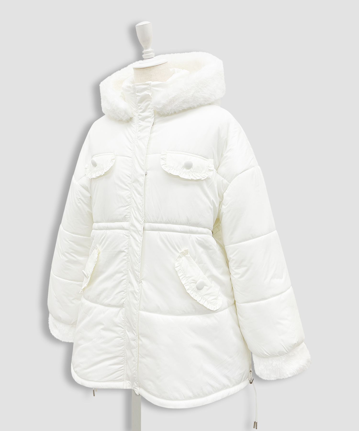 ポイントエコファー中綿フードジャケット