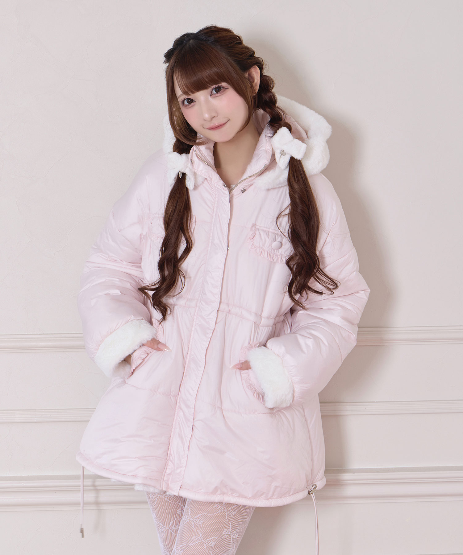 ポイントエコファー中綿フードジャケット