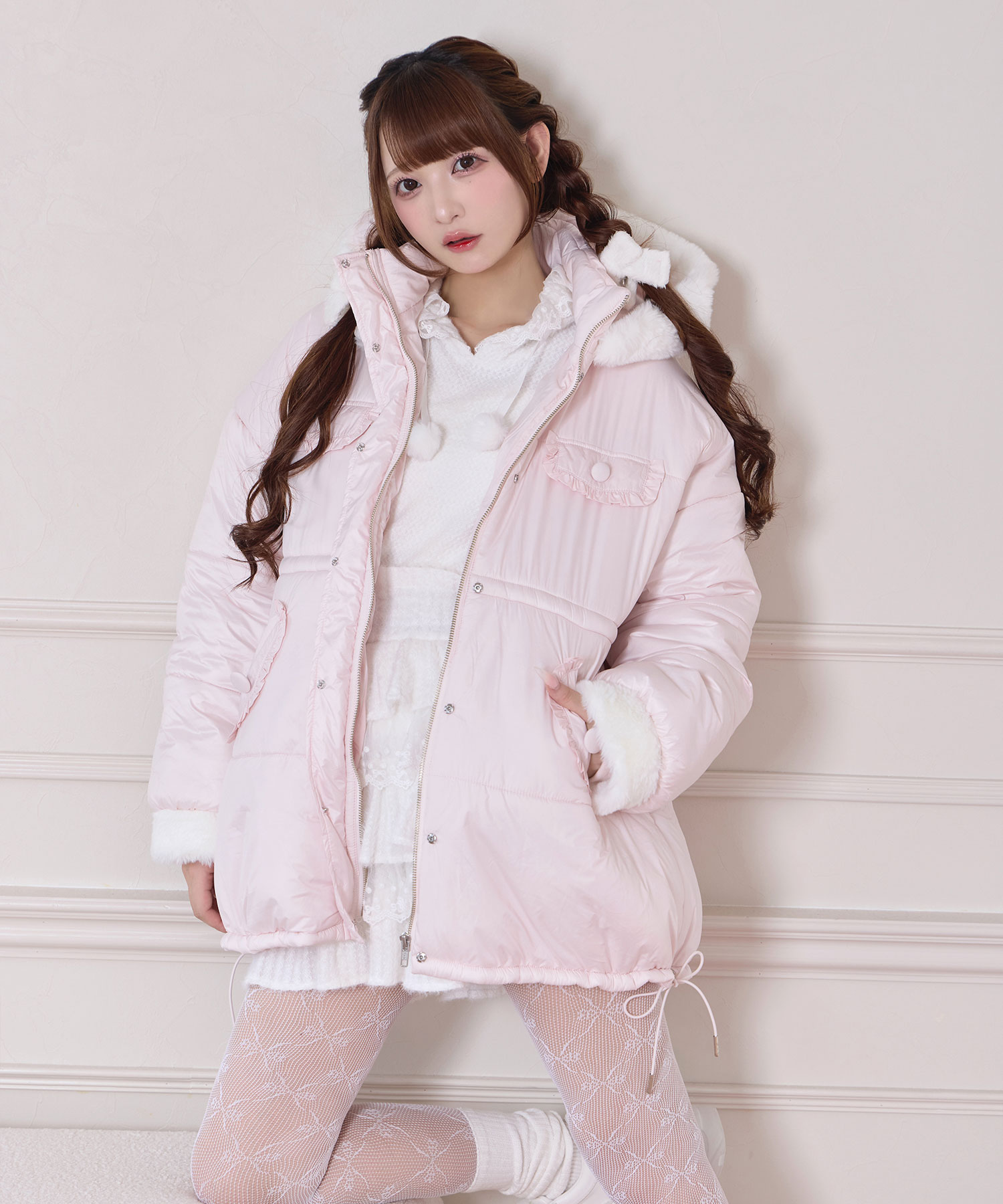 ポイントエコファー中綿フードジャケット