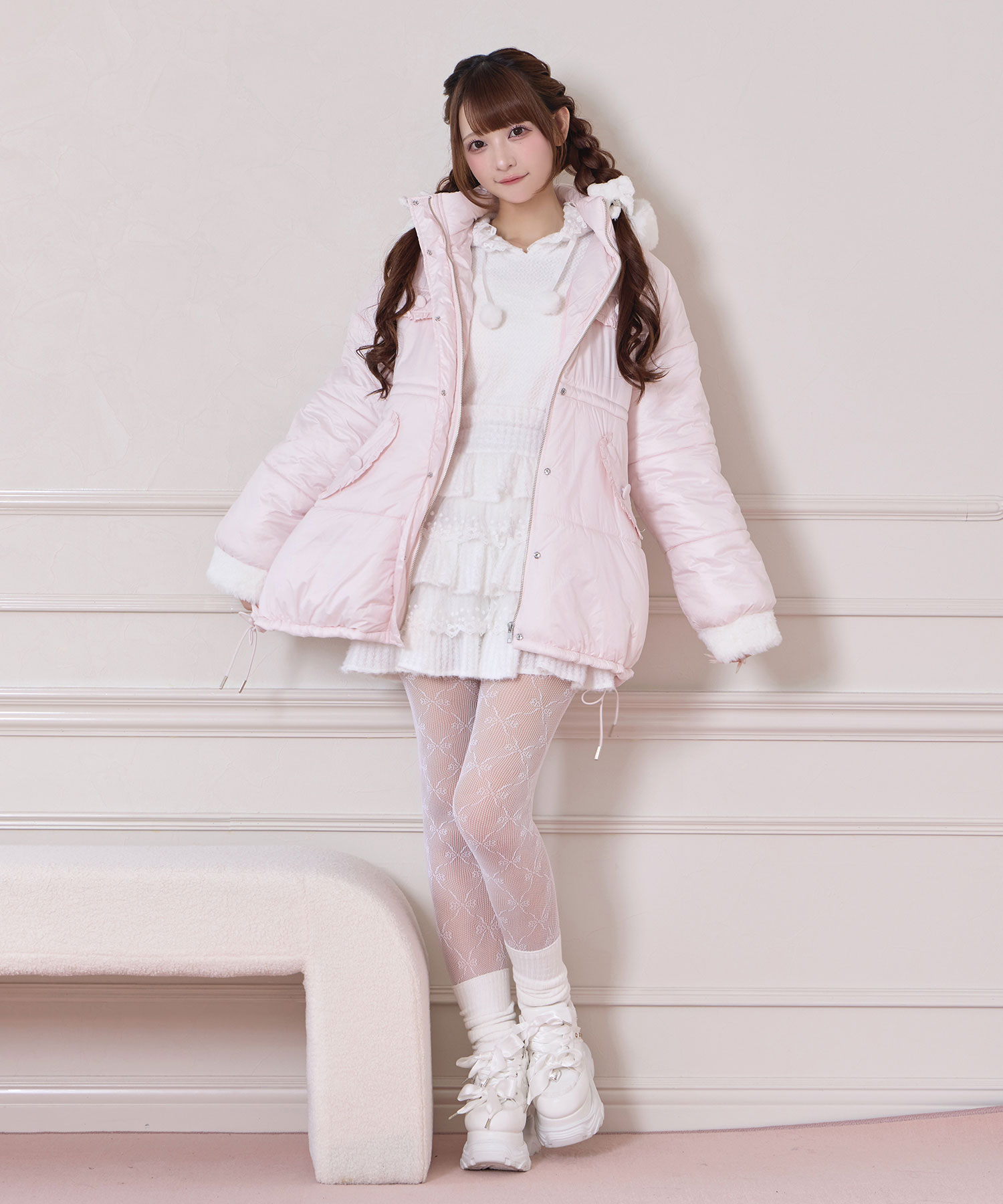 ポイントエコファー中綿フードジャケット