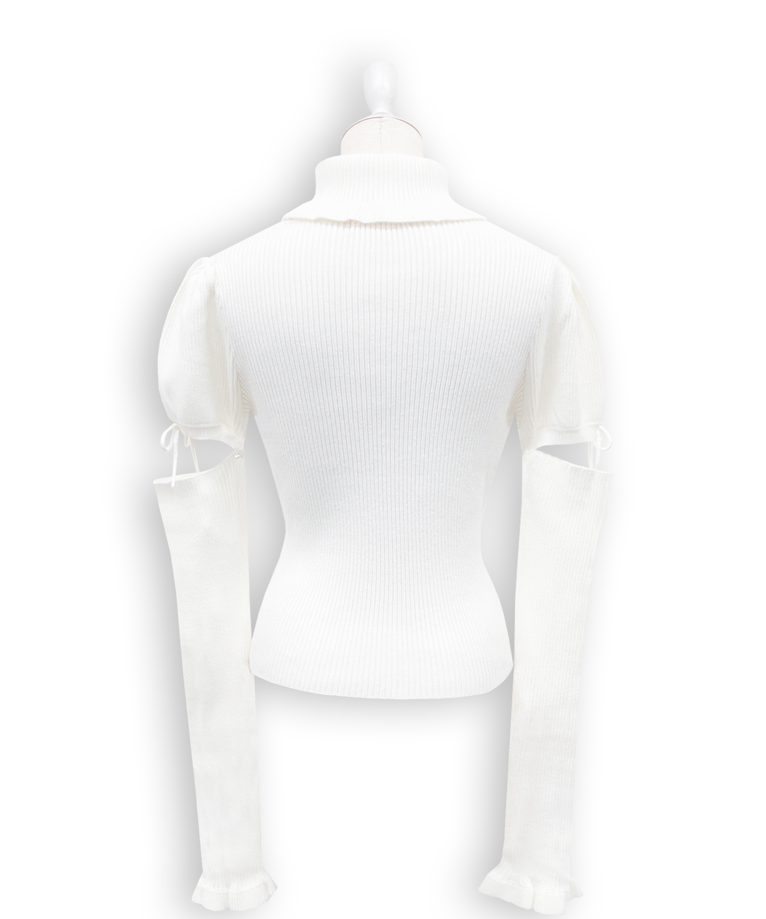 カットアウトラインストーンタートルニット