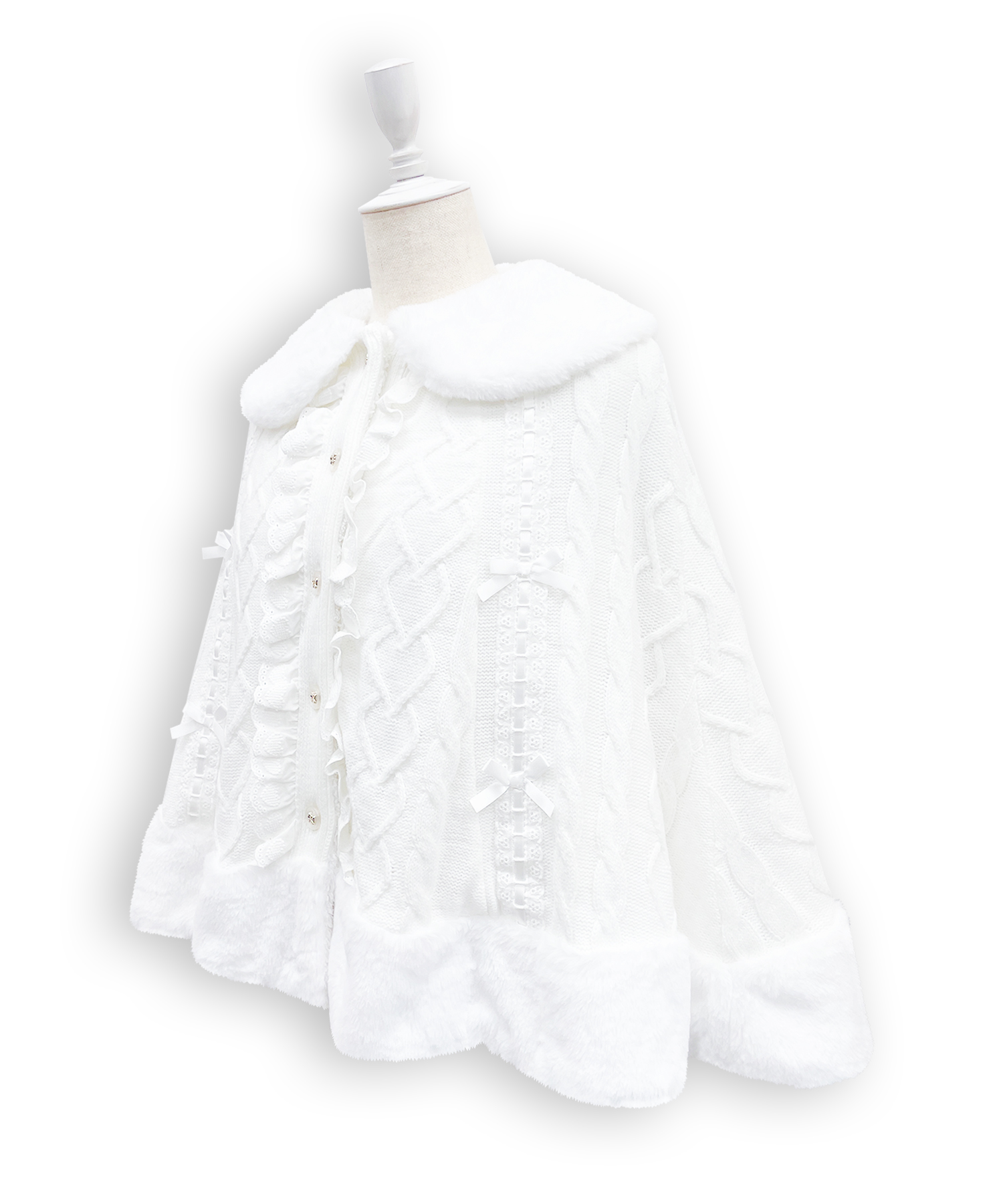 コットンレースはしごリボンポンチョ