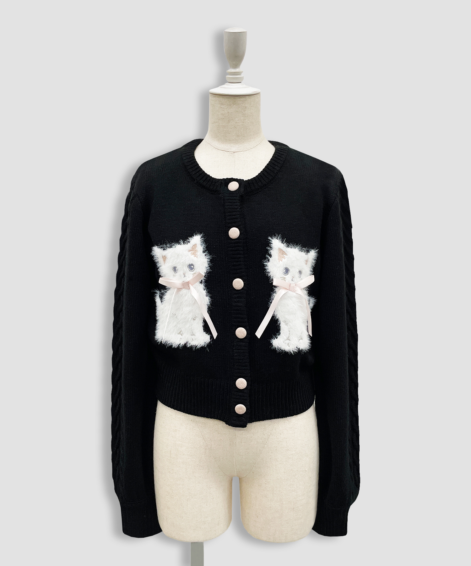 twins catsジャガードニットカーディガン
