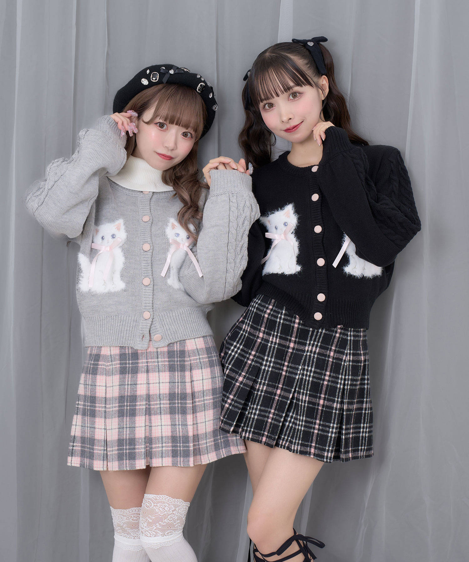 twins catsジャガードニットカーディガン