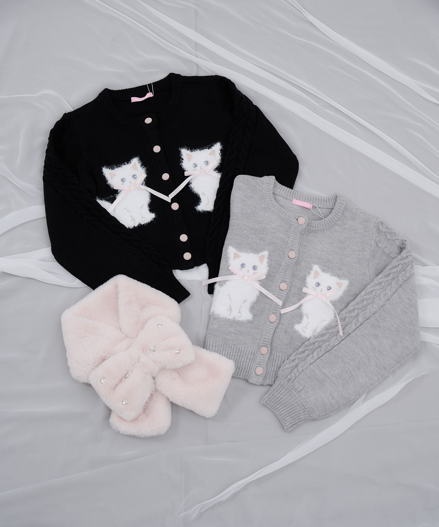 twins catsジャガードニットカーディガン