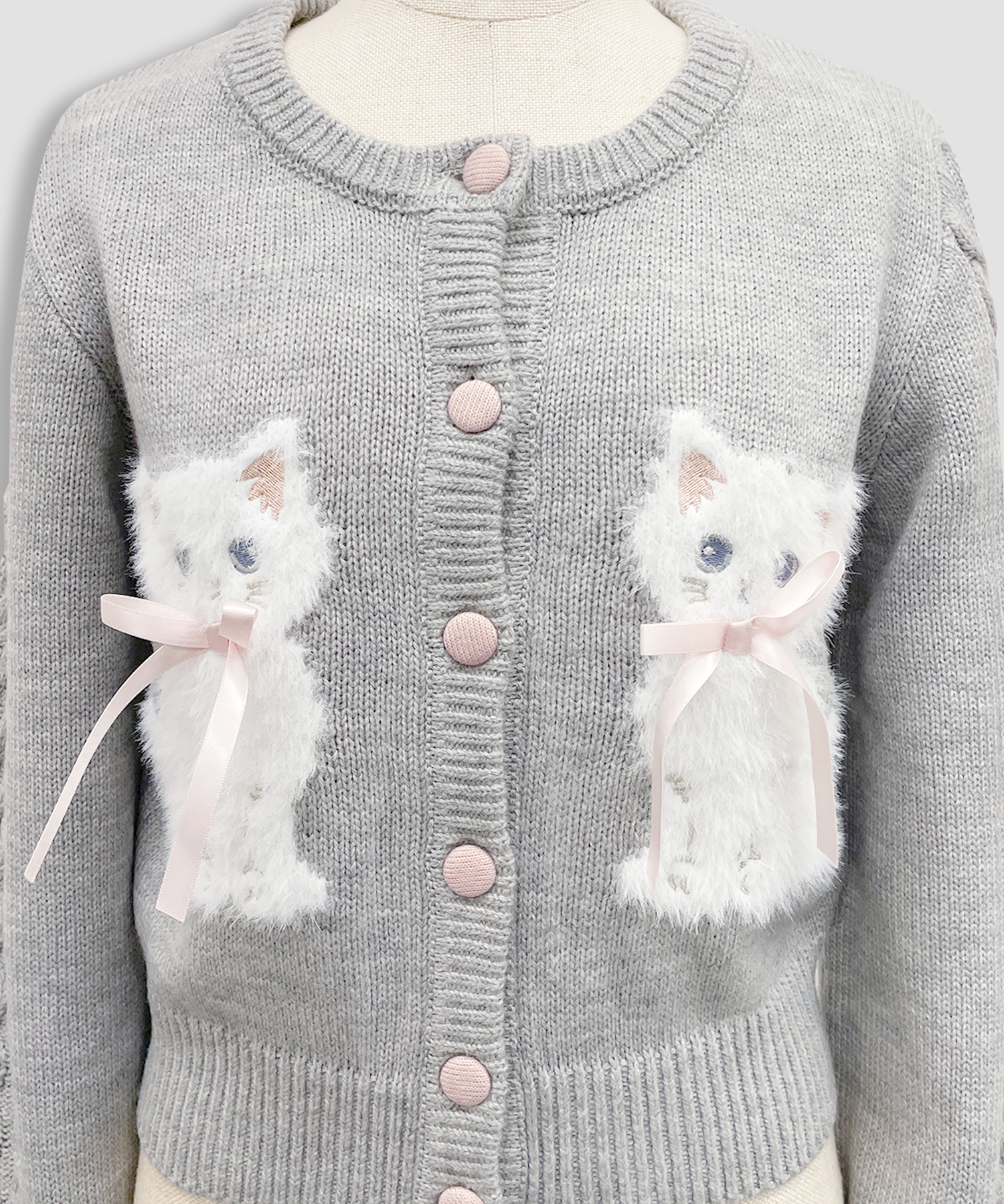 twins catsジャガードニットカーディガン