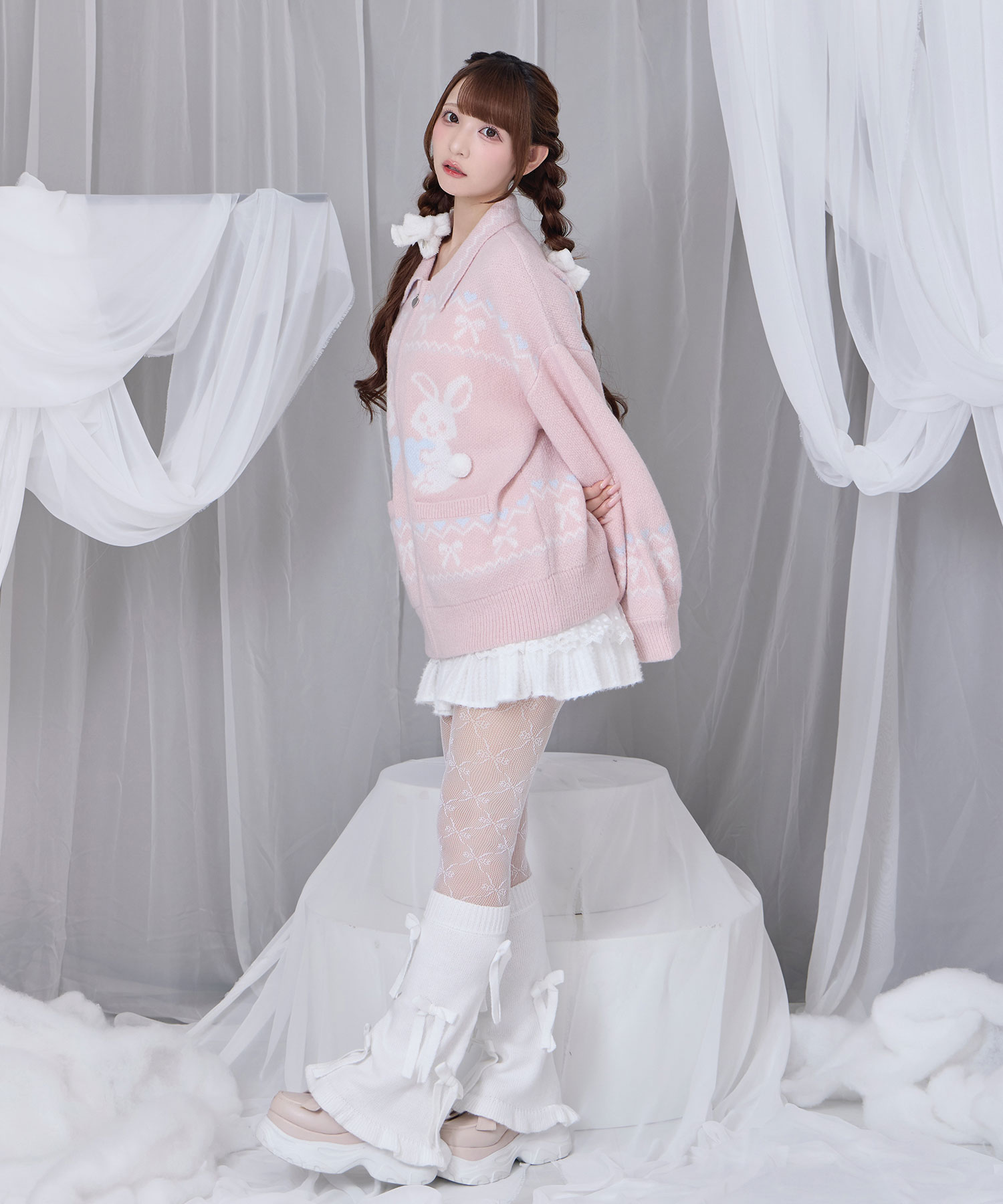 フルジップうさぎカウチンニット