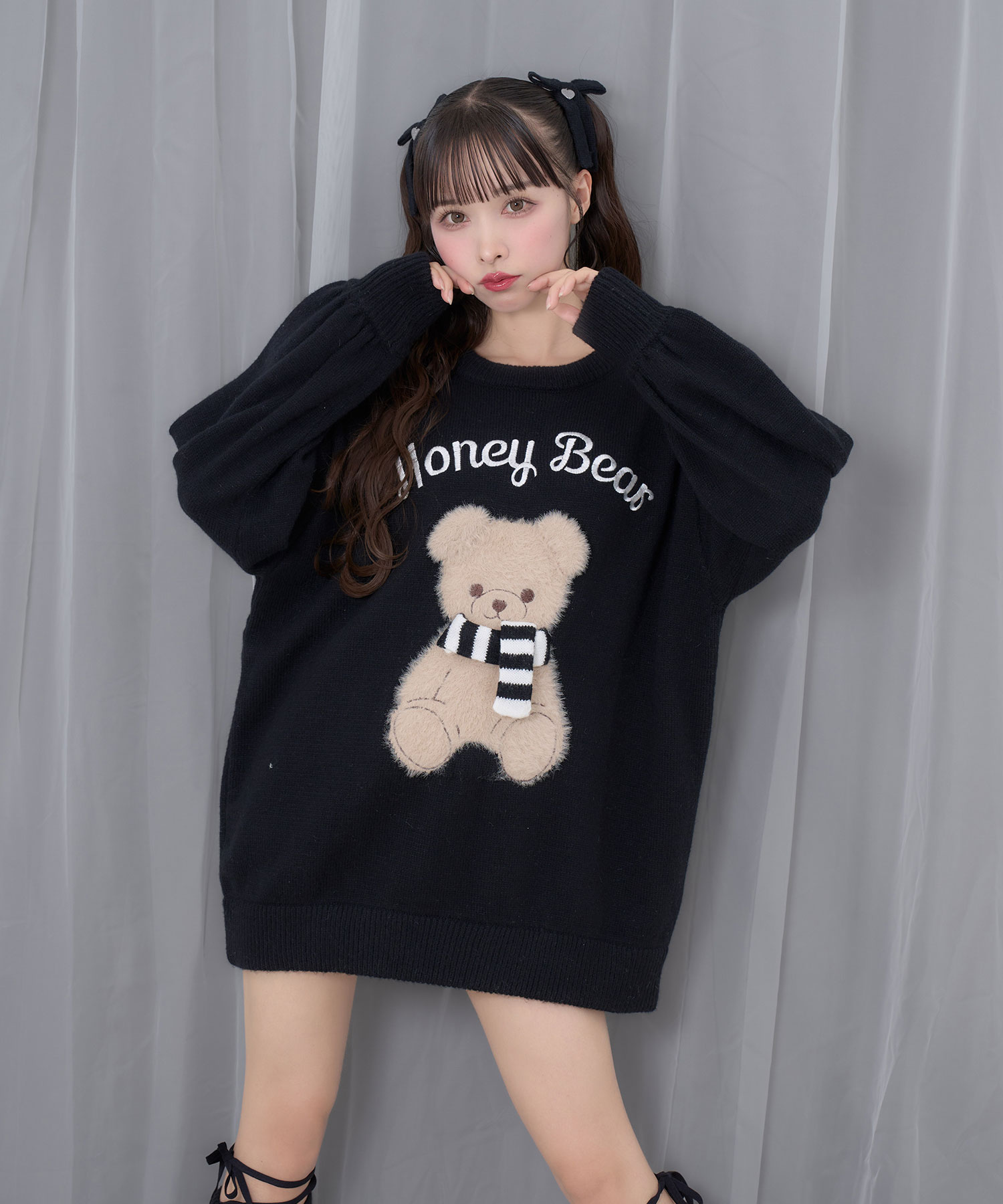 winterシナモンジャガードビッグニット