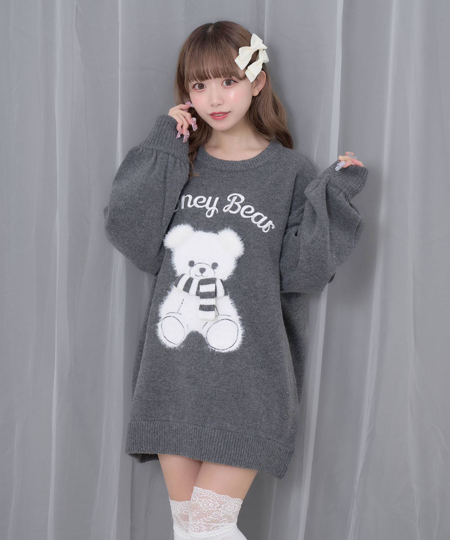 winterシナモンジャガードビッグニット