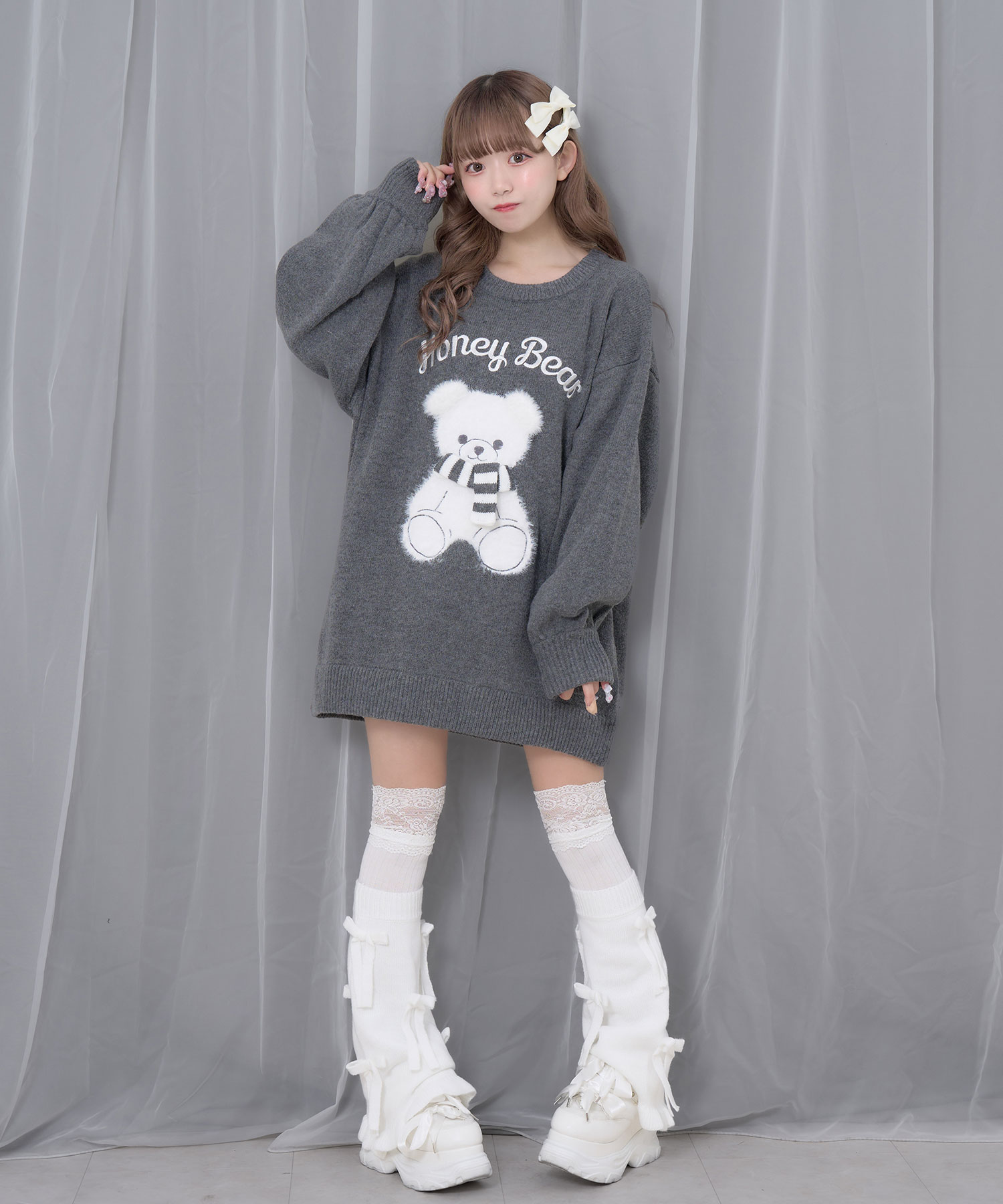 winterシナモンジャガードビッグニット