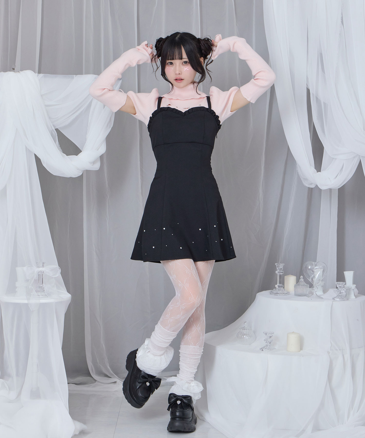 バックリボンカットアウトジャンスカ