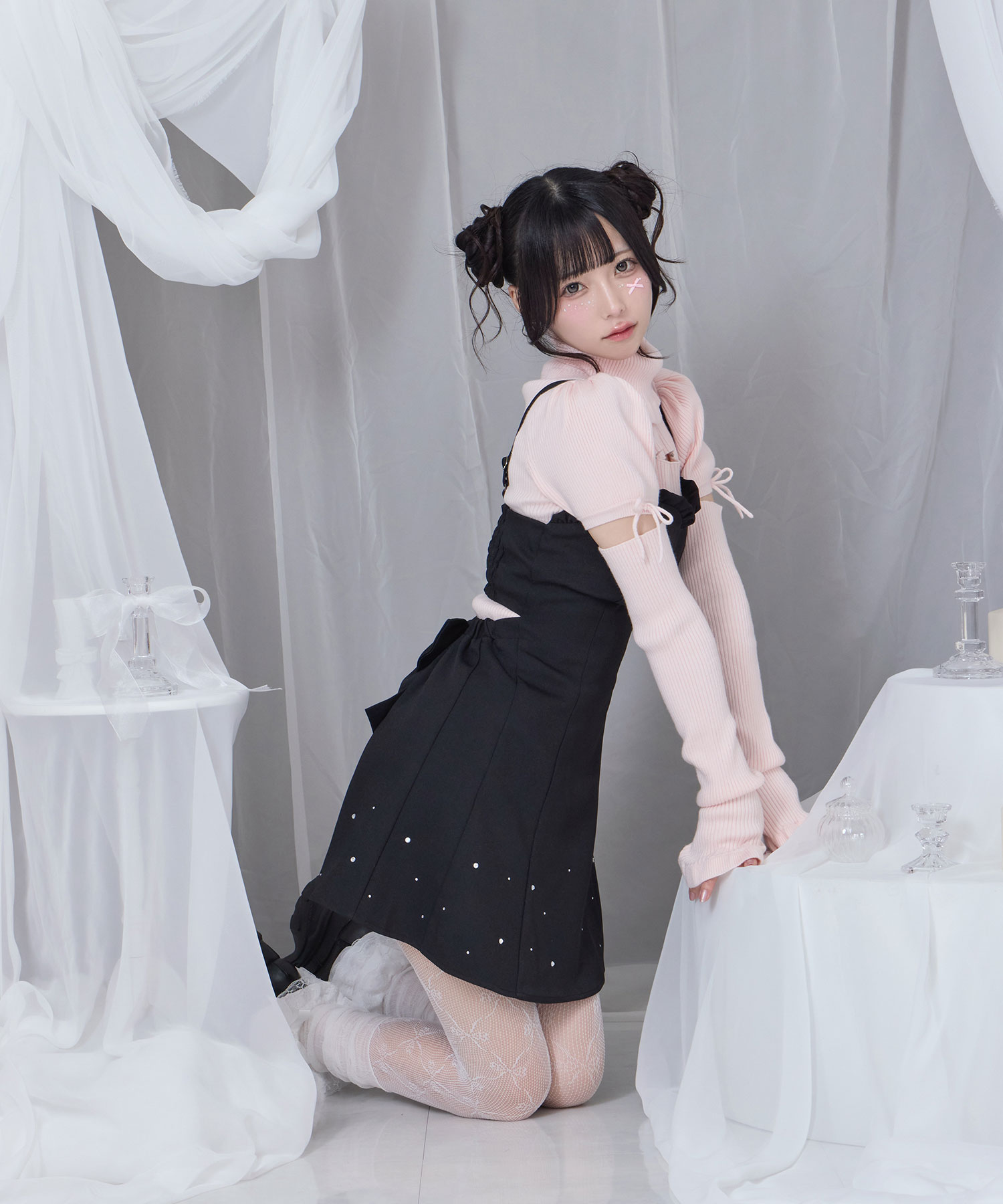 バックリボンカットアウトジャンスカ