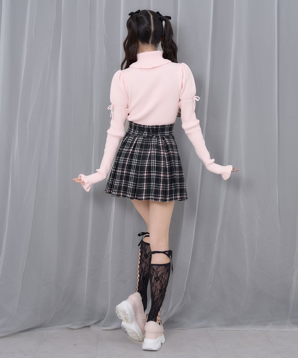ハートボタンボックスプリーツミニスカート