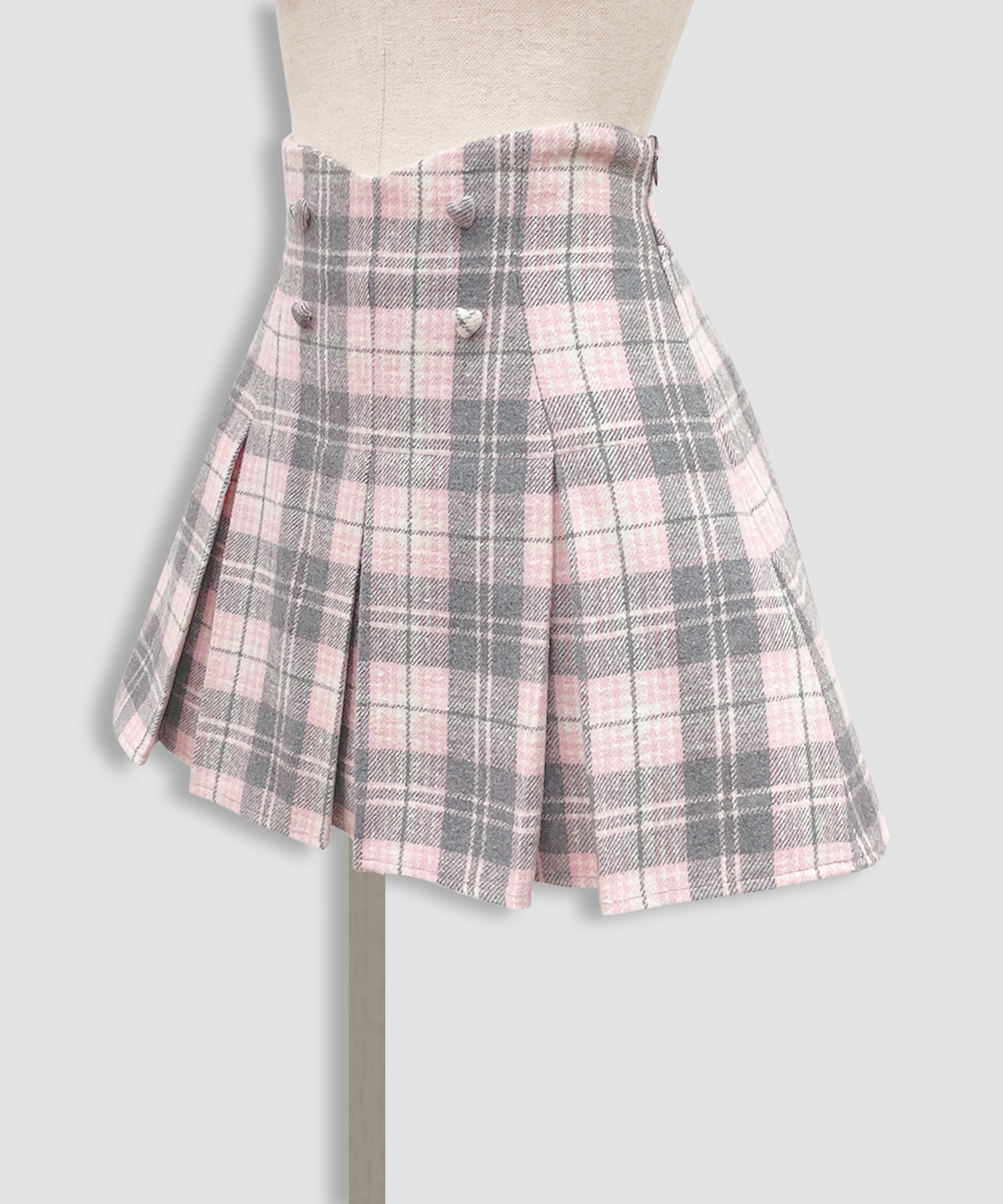 mycloset.jp ハートボタンボックスプリーツミニスカート – BUNNY APARTMENT