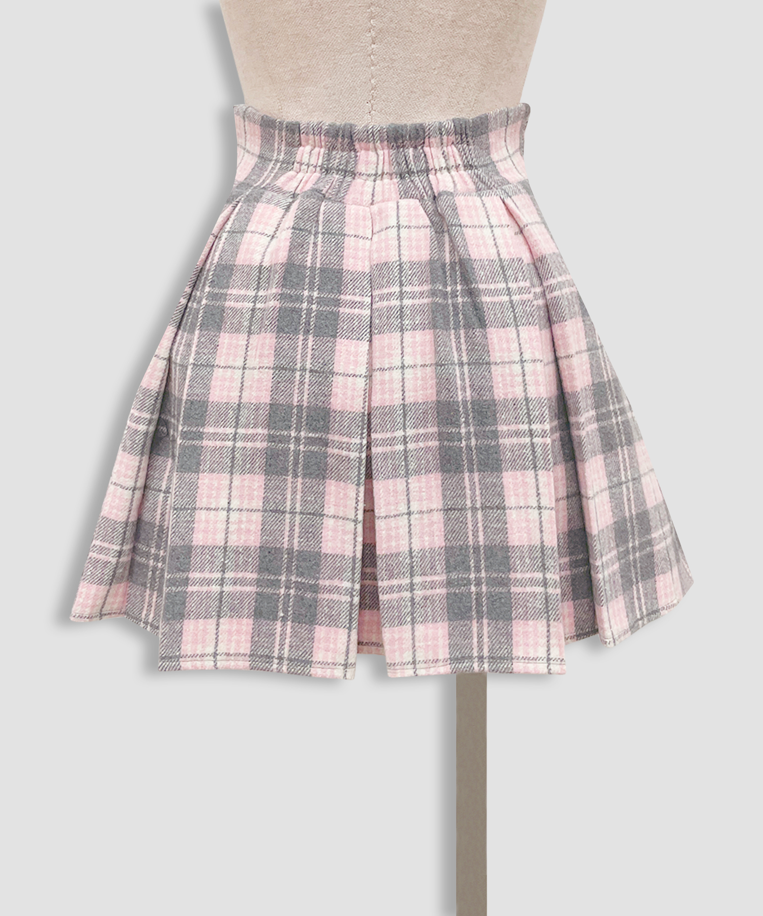 ハートボタンボックスプリーツミニスカート