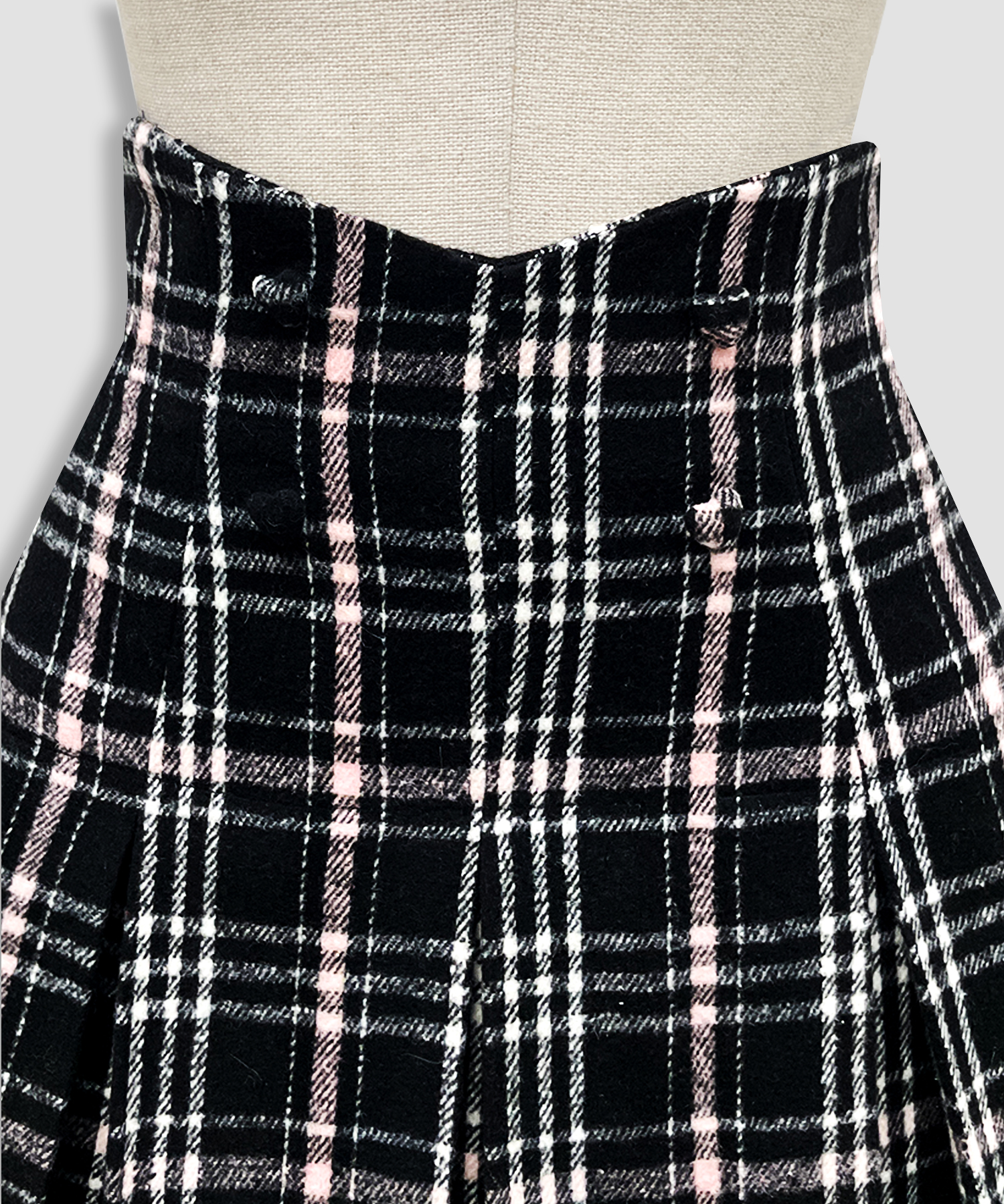 ハートボタンボックスプリーツミニスカート