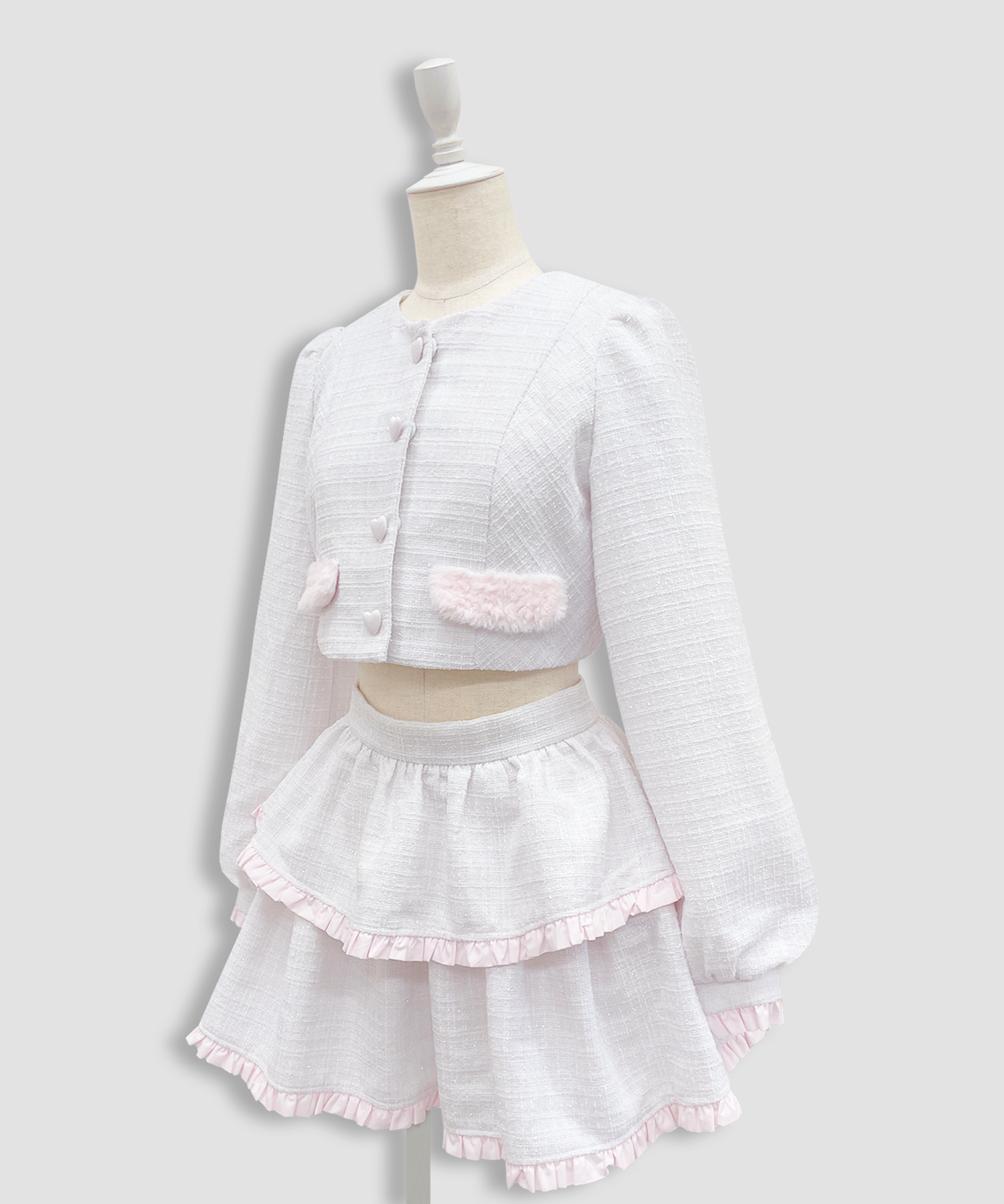 エコファーカラーツイードセットアップ