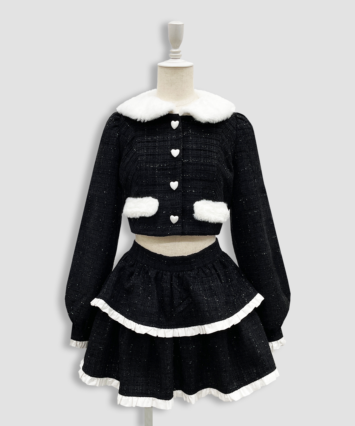 エコファーカラーツイードセットアップ