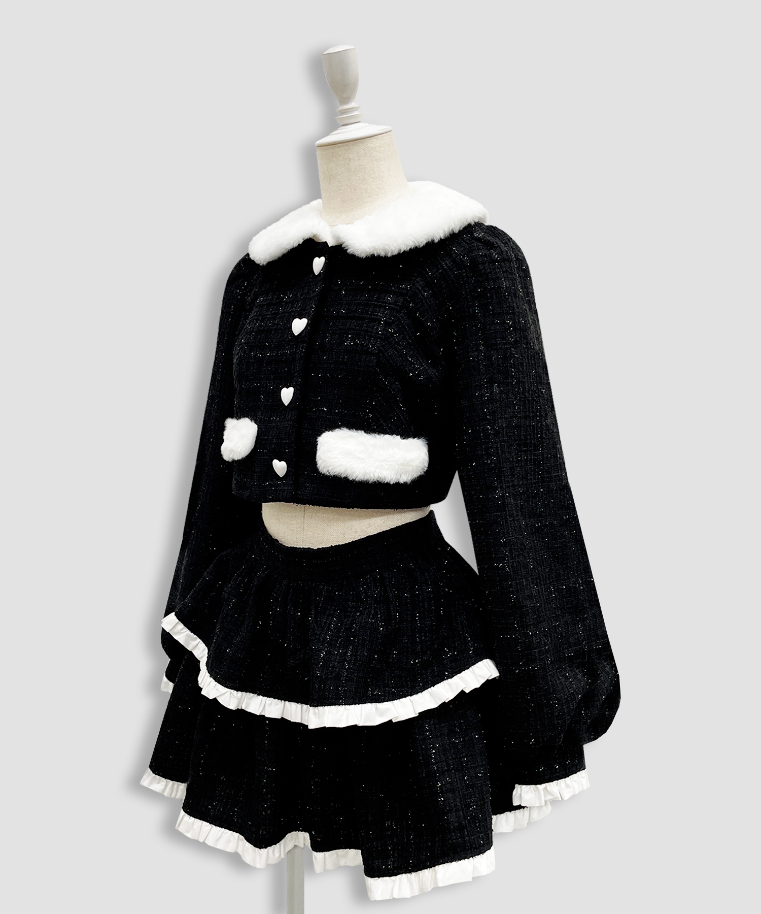 エコファーカラーツイードセットアップ