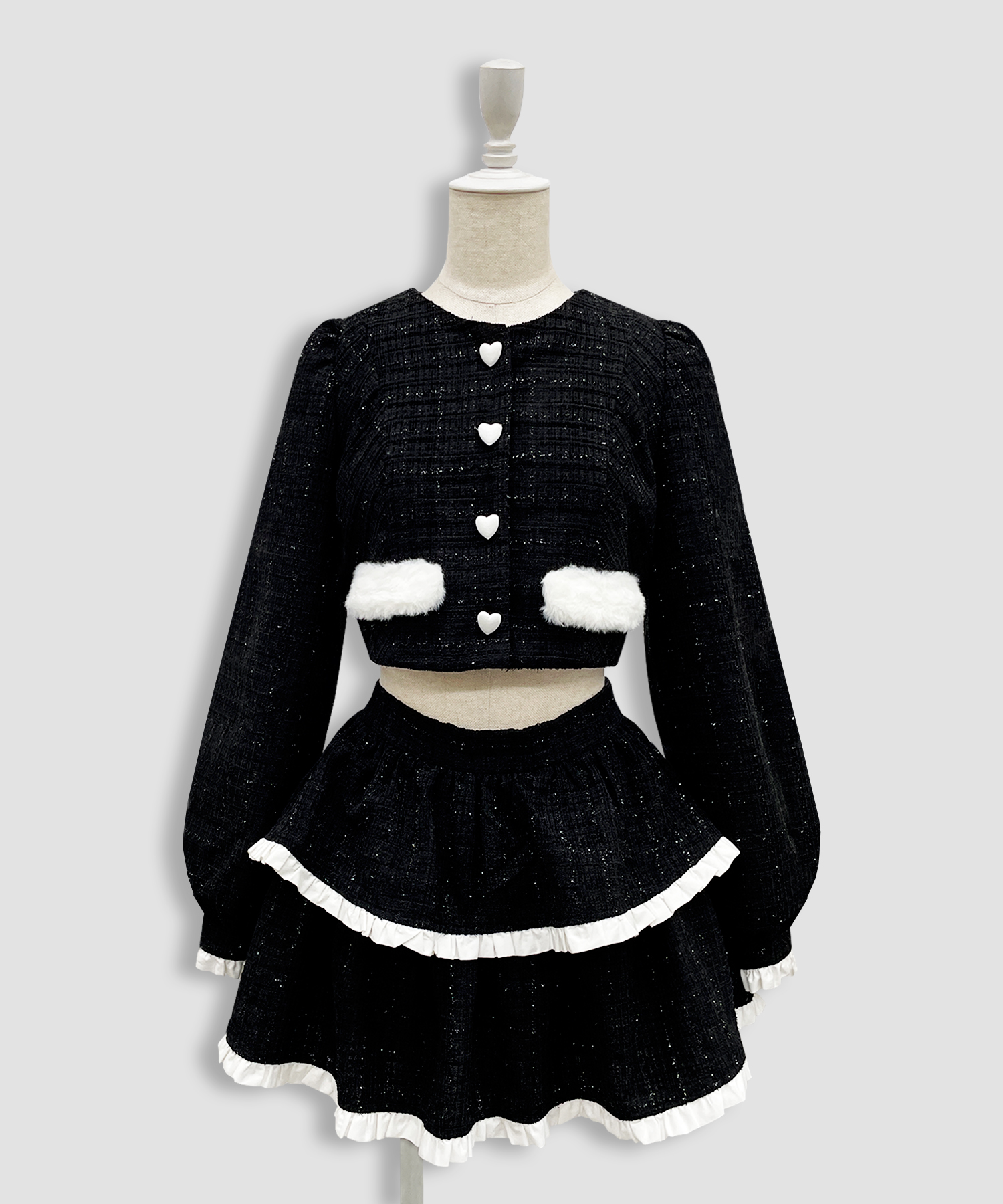 エコファーカラーツイードセットアップ