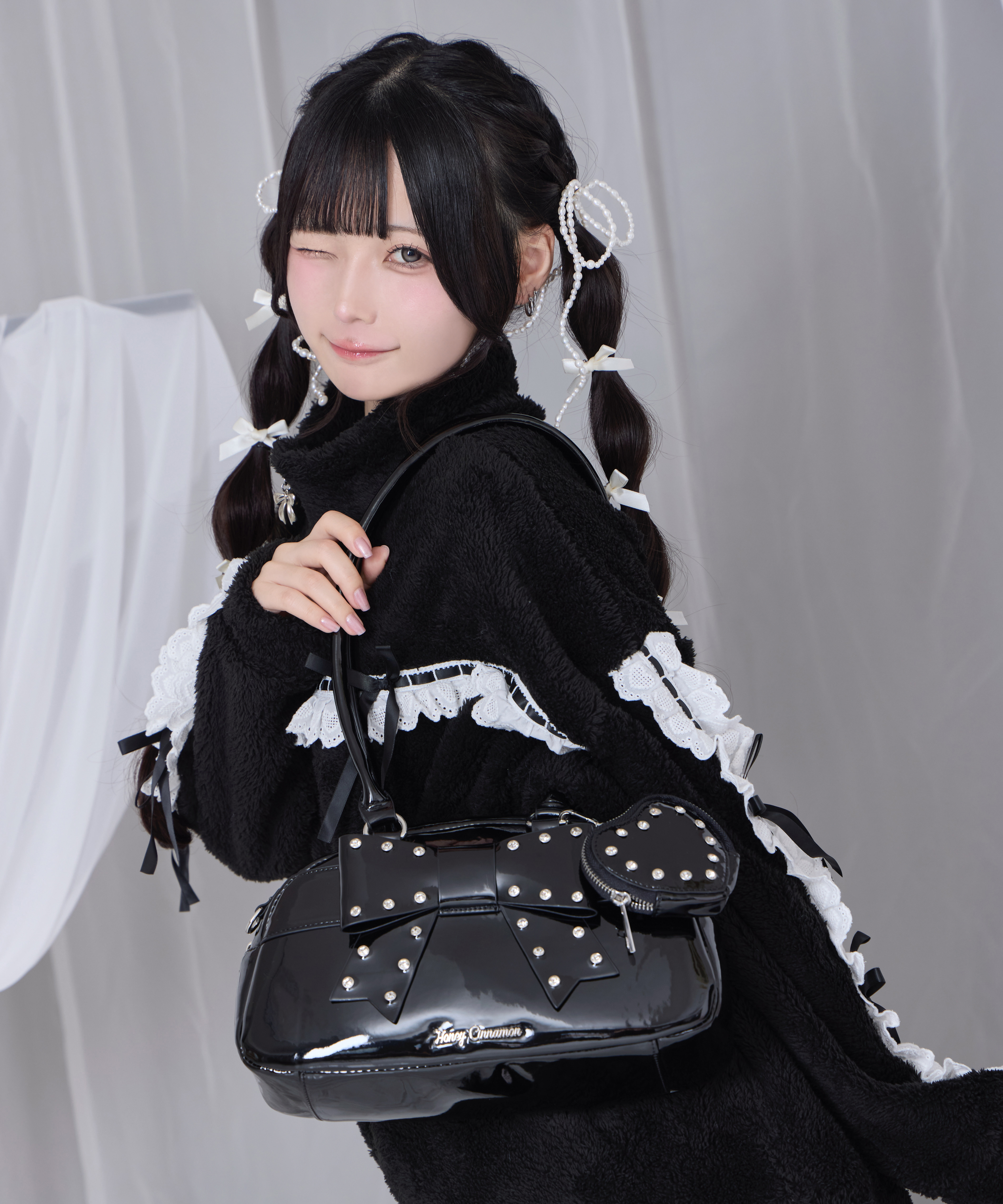 リボンボストンバッグ