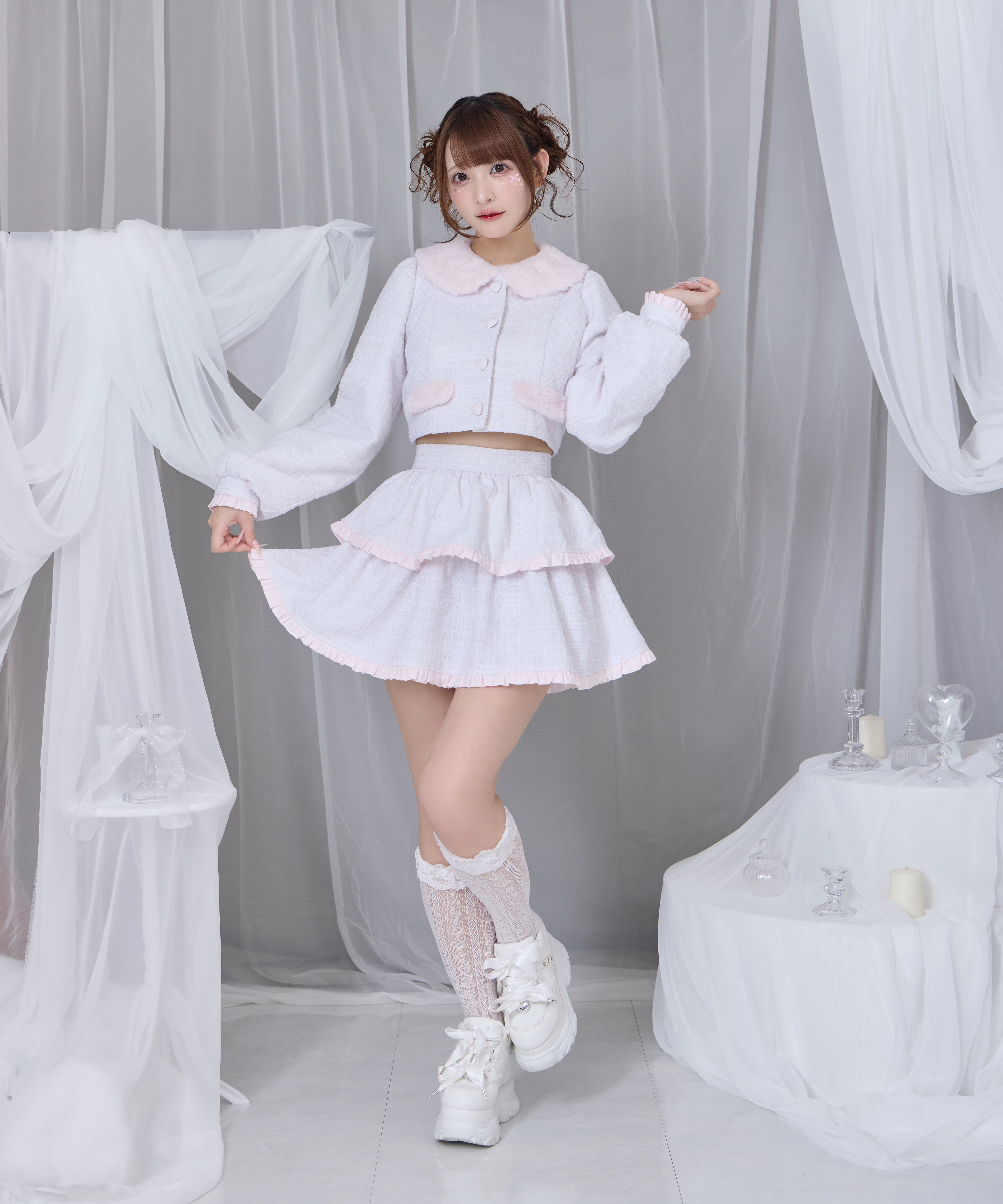 エコファーカラーツイードセットアップ