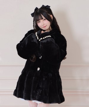 ぽんぽんリボンうさみみエコファーコート