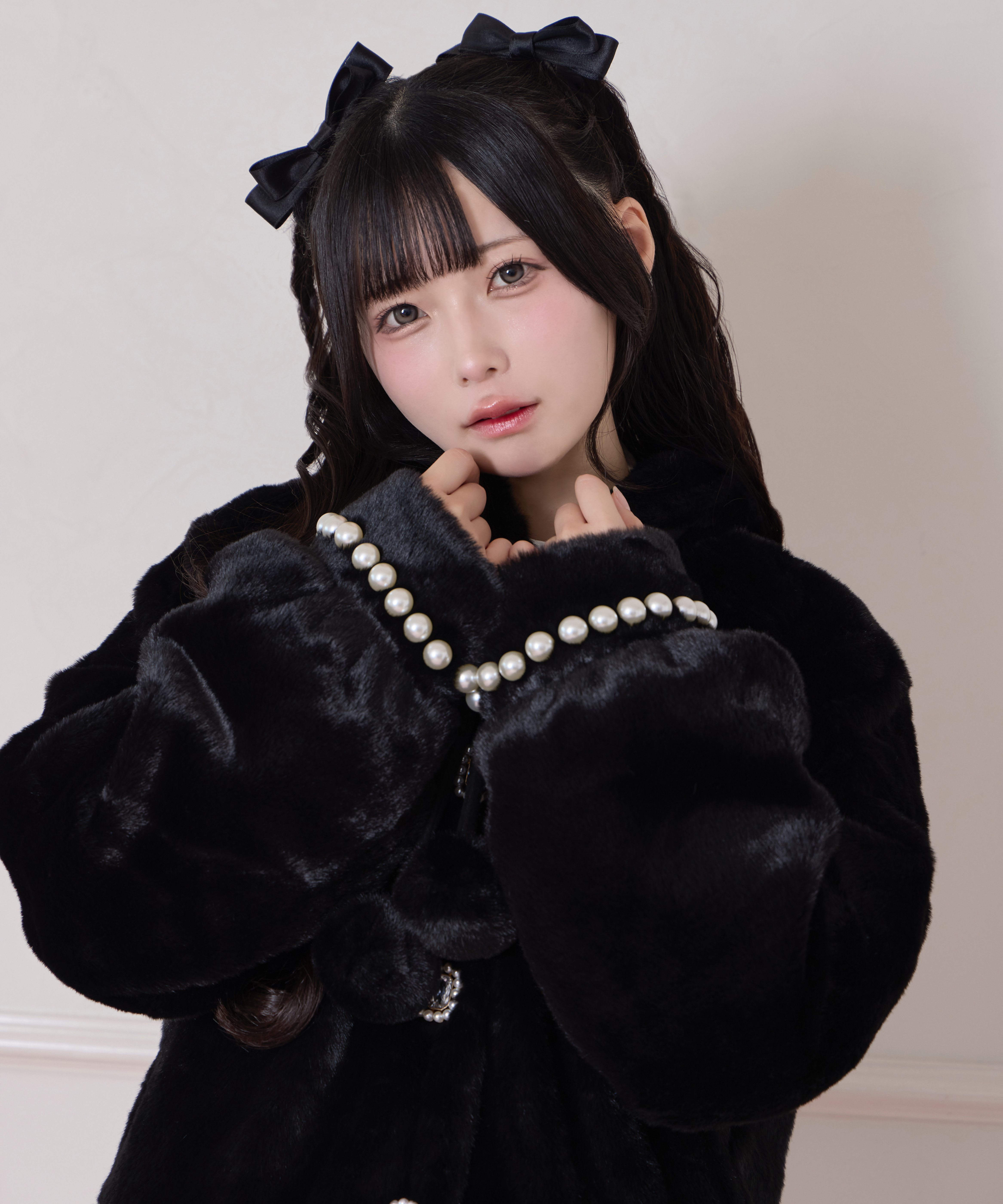 ぽんぽんリボンうさみみエコファーコート