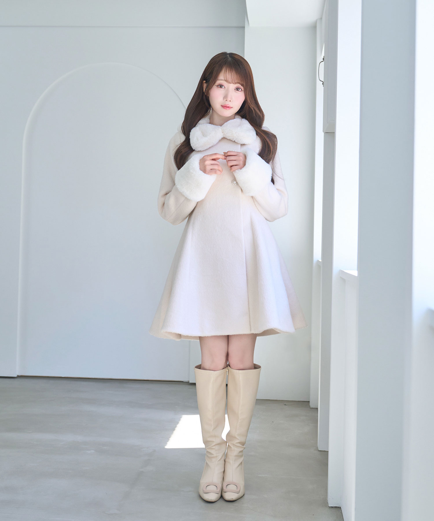 Rosé Muse quilting flared coat【white】 Rosé Muse ロゼミューズ quilting flared coat quilting flared