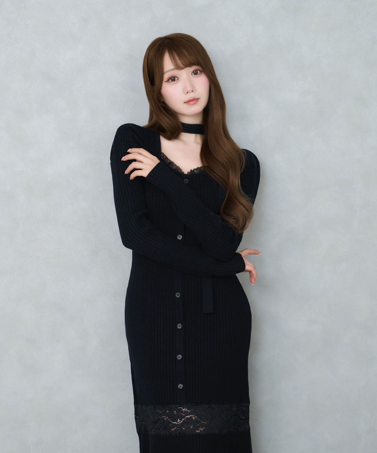 Mermaid lace knit dress